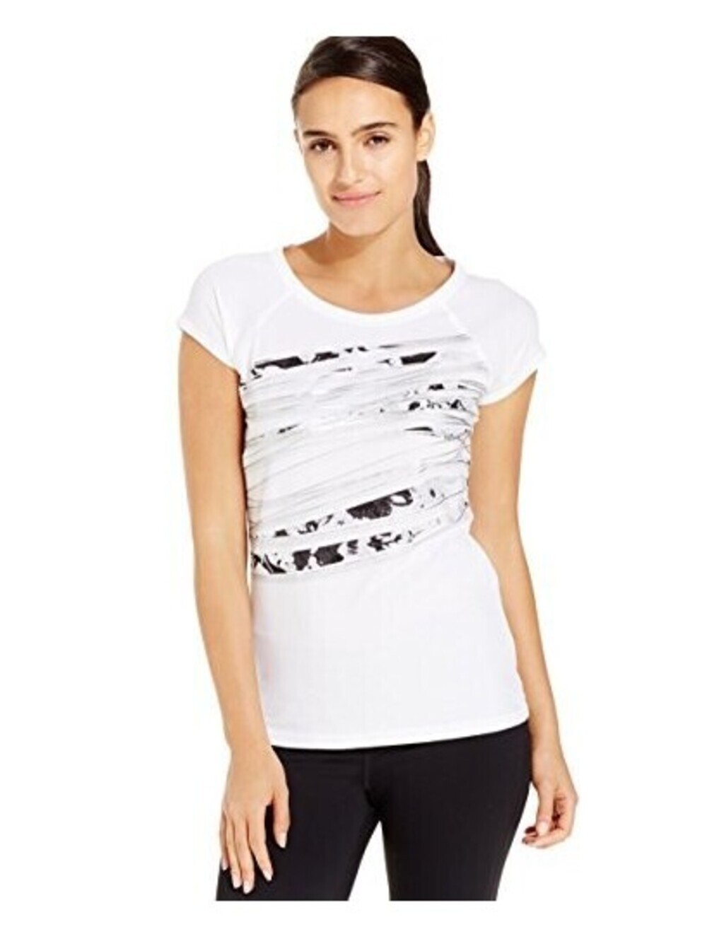 Ideology Womens Graphic Short Sleeve T-Shirt Size XS